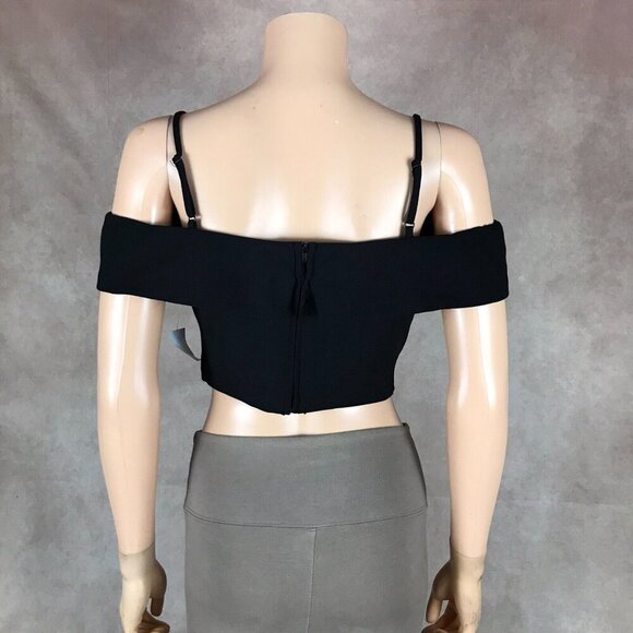 B.DARLIN Black Off The Shoulder Crop Top NEW Size 11/12 - Picture 6 of 7